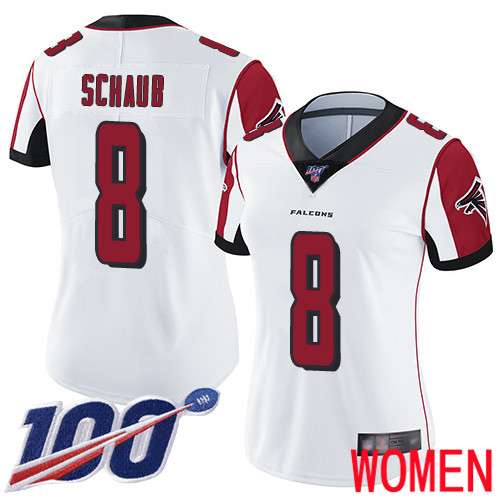 Atlanta Falcons Limited White Women Matt Schaub Road Jersey NFL Football 8 100th Season Vapor Untouchable